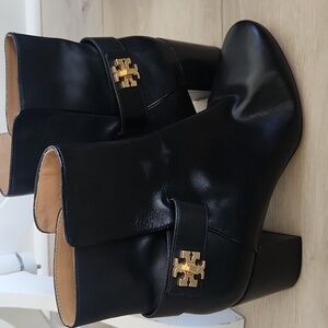 Tory Burch Black Leather Heeled Ankle Boots